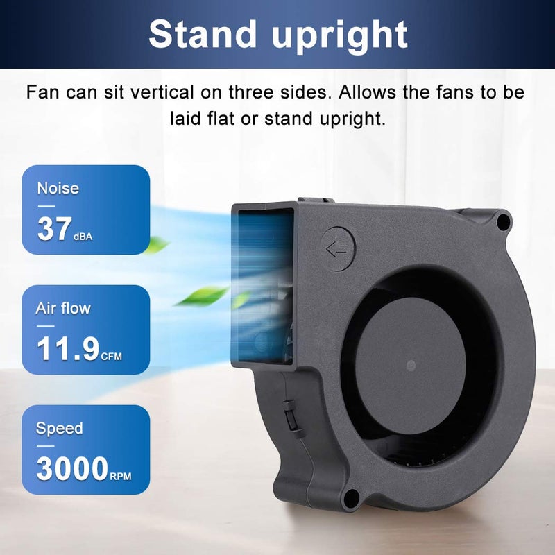 Wathai DC Centrifugal Fan 12V 75mm x 30mm Brushless Cooling Turbo Blower Fan 3 inch - Image 2